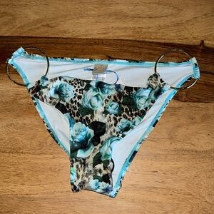 NWT Lisa Blue African Queen Bikini Bottom In Tawny Leopard